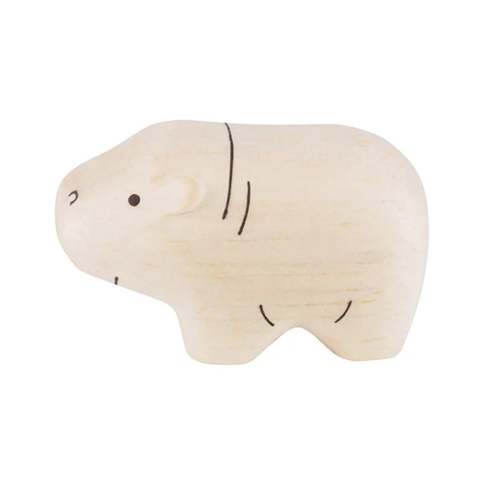 Figurine en bois – Hippopotame Enfant - Image 3