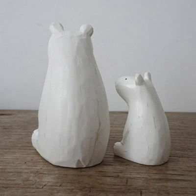 Figurine en bois – Ours polaire assis (parent) - Image 2