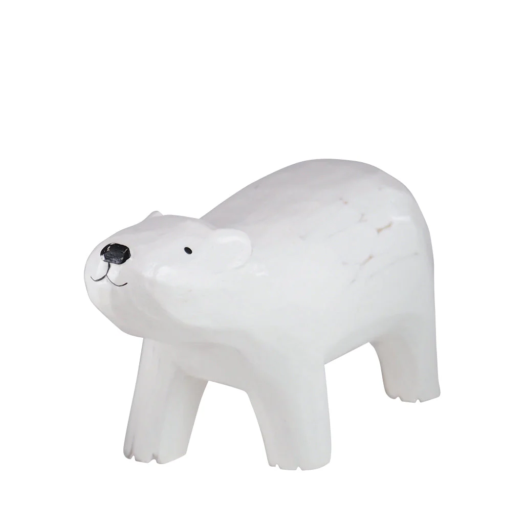 Figurine en bois â Ours polaire en promenade parent